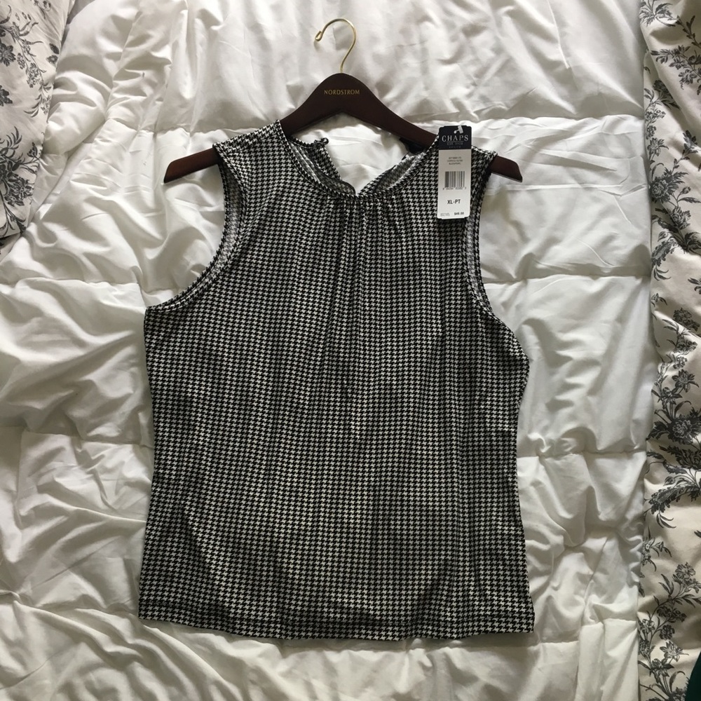 NWT Chaps houndstooth petite top